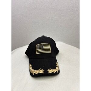 Undefeated Black Baseball Cap American Flag‎ Embroidered Laurel Wreath Men's